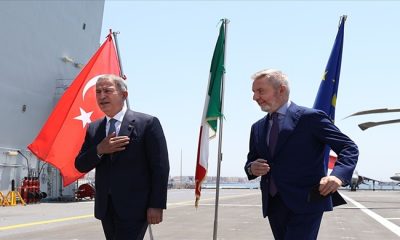 Millî Savunma Bakanı Hulusi Akar, İtalya ve İngiltere Savunma Bakanları ile Sicilya’daki Üçlü Toplantıda Bir Araya Geldi