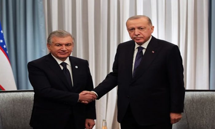 Cumhurbaşkanı Erdoğan, Özbekistan Cumhurbaşkanı Mirziyoyev ile görüştü