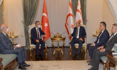 Cumhurbaşkanı Ersin Tatar, TC Atatürk Kültür, Dil ve Tarih Yüksek Kurumu başkanı, Türk Dil Kurumu başkanı ve Genel Orta Öğretim Dairesi müdürünü kabul etti