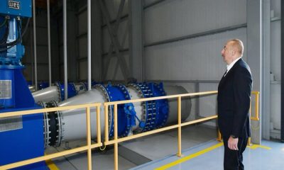 İlham Aliyev, “Shimal” Elektrik Santrali’nin yeni iskelesi ve su pompalama istasyonlarının açılışına katıldı