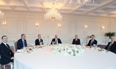 SPECA Zirvesine katılan devlet ve hükümet başkanları onuruna Cumhurbaşkanı İlham Aliyev adına resmi akşam yemeği düzenlendi