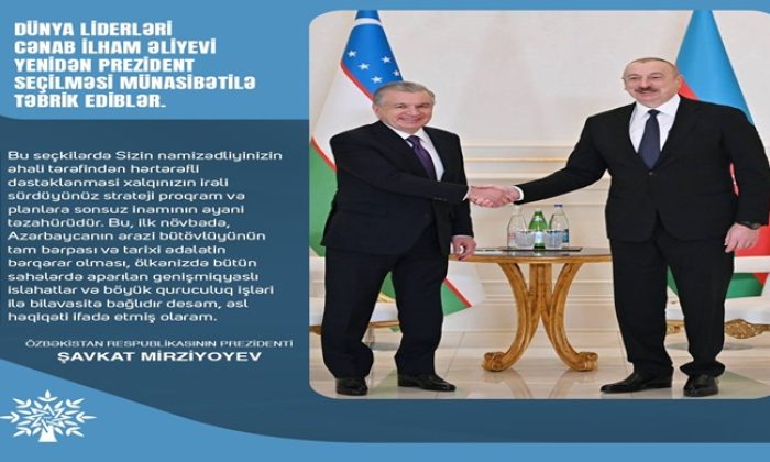 Özbekistan Cumhuriyeti Cumhurbaşkanı Şavkat Mirziyoyev’den
