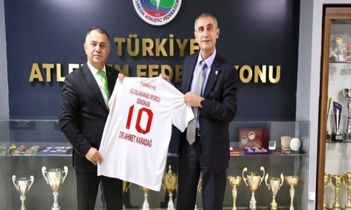 US-SEN Genel Başkanı Bekir Ayaz, Atletizm Federasyonu Başkanı Ahmet Karadağ’ı Ziyaret Etti